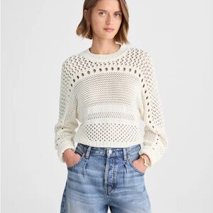 Madewell open stitch cotton pullover sweater